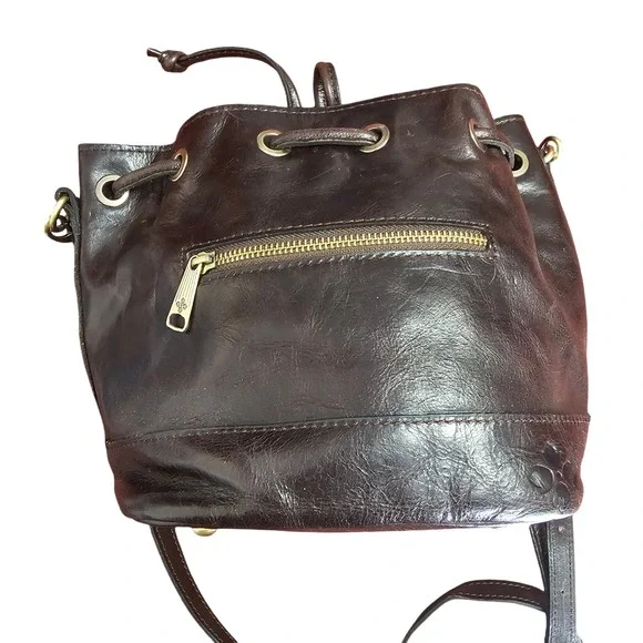 Patricia Nash Calf Hair Leather Bucket Bag Leopard Brown Crossbody Drawstring - Picture 2 of 16